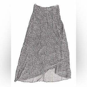 Japna Black and White Leopard Print Maxi Skirt Smocked Waist Size Medium